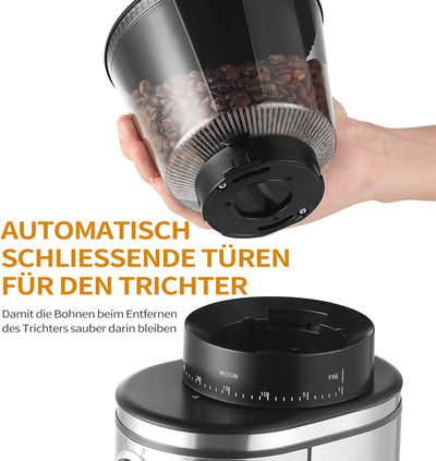 Ollygrin Kaffeemühle Elektrisch 30 Mahlstufen Kaffeemühle Siebträger Elektrisch Automatische Kaffeem