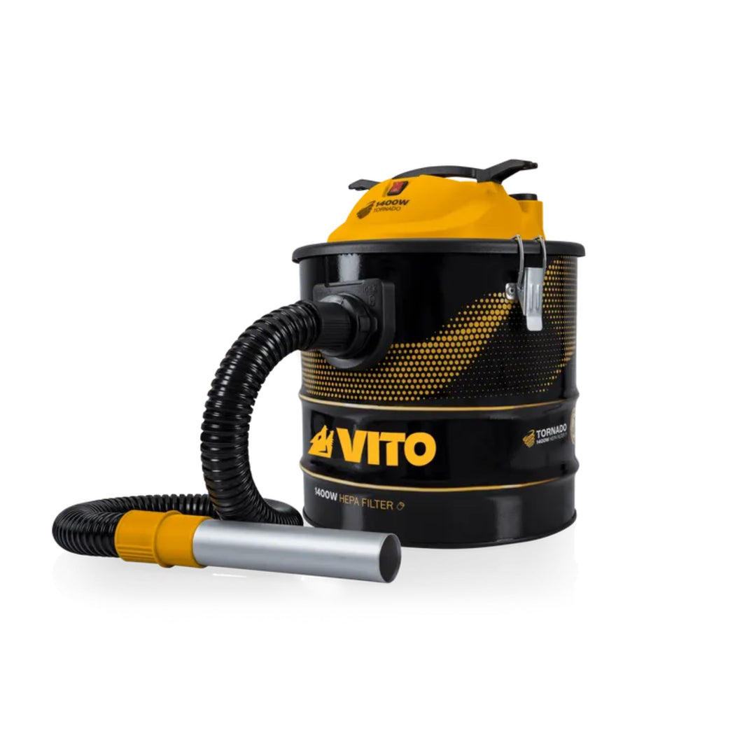 VITO Pro Power Aschesauger 1400W - 18 L bis 50° - für Kamin, Grill, Ofen - HEPA Filter mit EasyClean