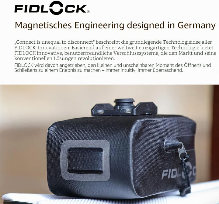 Fidlock Unisex – Erwachsene Push Saddle Bag 400 Fahrradtasche, Schwarz, 400ml, 400ml