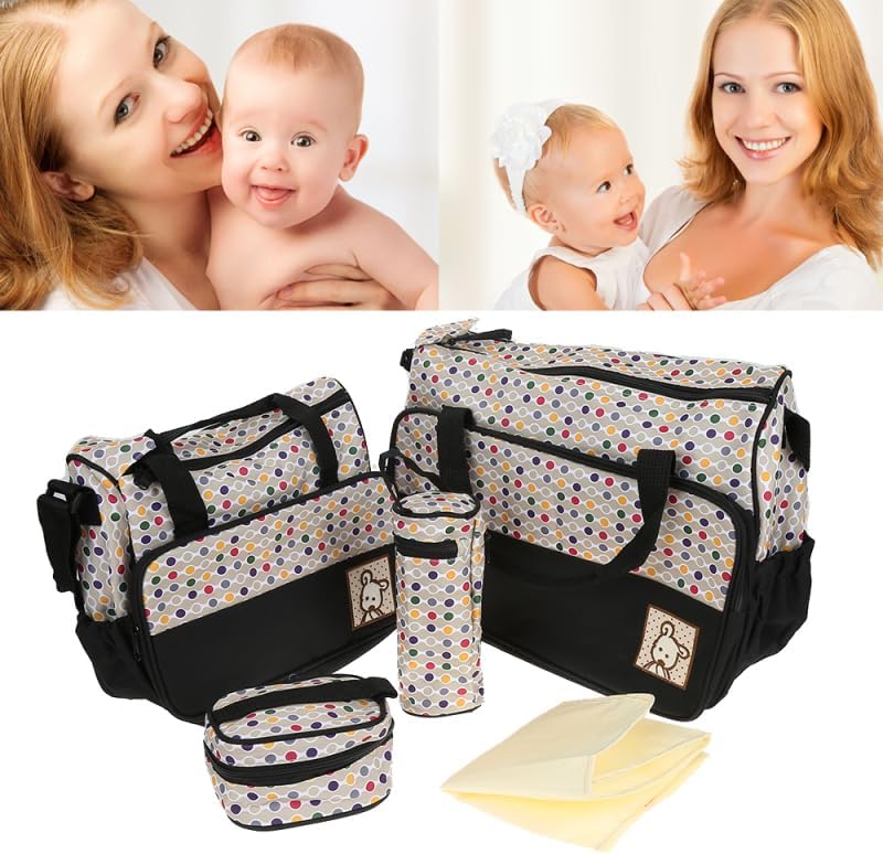 Baby Wickeltaschen-Set Multifunktions-Wickeltasche Komfort Baby Mama Set 5-teilig grosses Fassungsve