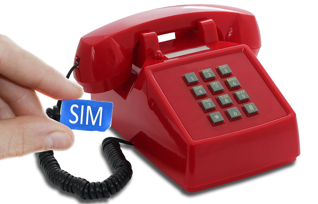 Opis PushMeFon Mobile: Seniorentelefon mit SIM Karte, schnurgebundenes Tischtelefon als Retro Festne