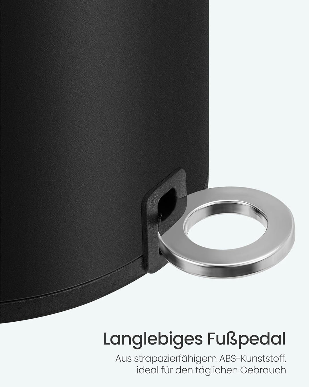 SONGMICS Kosmetikeimer, 6 Liter, Mülleimer Bad, Kleiner Abfalleimer mit Deckel, Softclose, herausneh