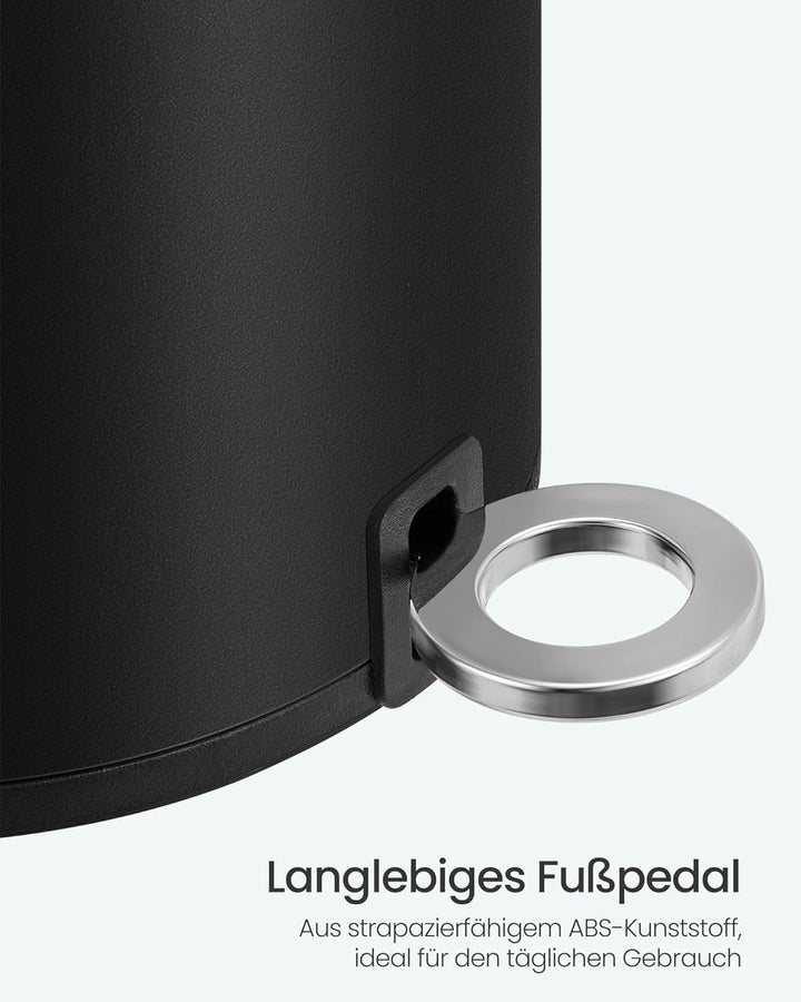 SONGMICS Kosmetikeimer, 6 Liter, Mülleimer Bad, Kleiner Abfalleimer mit Deckel, Softclose, herausneh