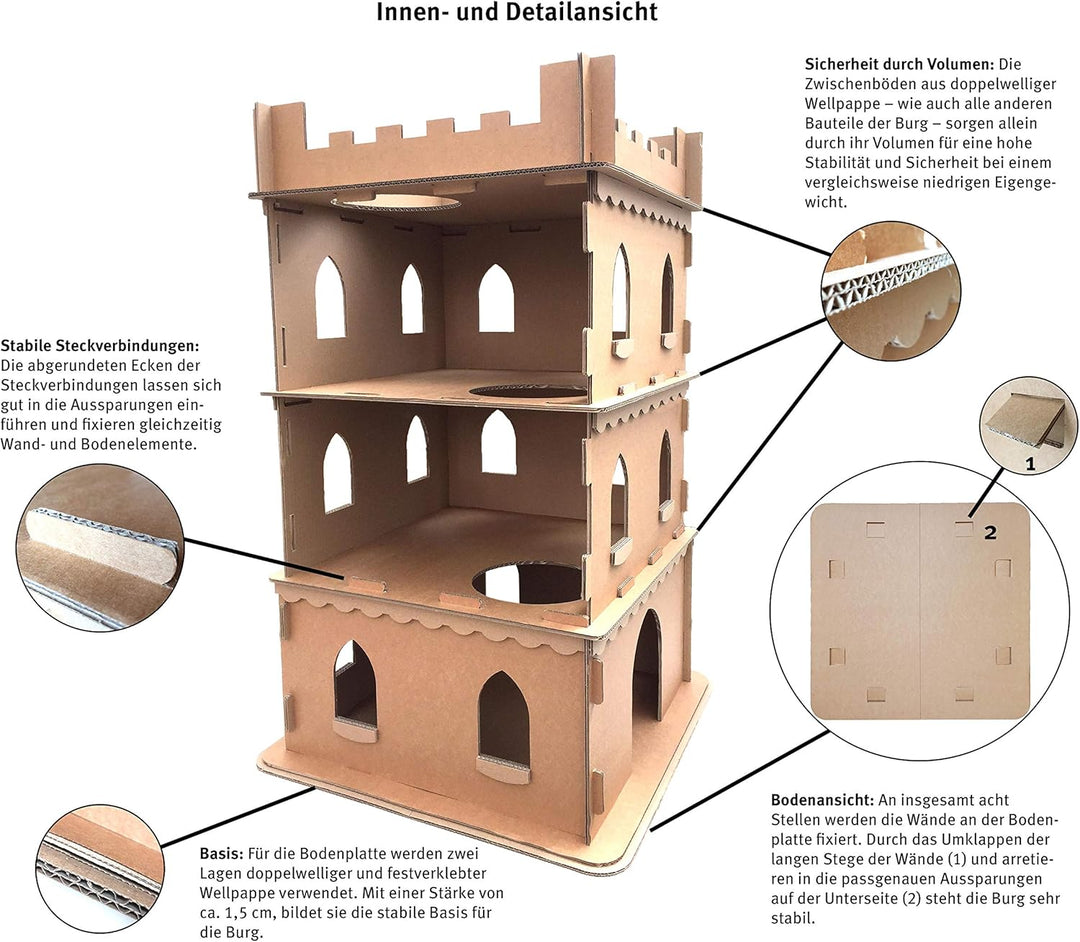 Katzenburg aus Wellpappe, Katzenhöhle, Katzenhaus, Katzenschloss, Katzenbedarf, Katzenkorb, Katzenvi