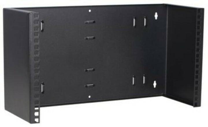 6 HE - 19 Zoll Montagerahmen für Wandbefestigungen ohne Schaniere - 180mm Tief - Schwarz 180mm tiefe