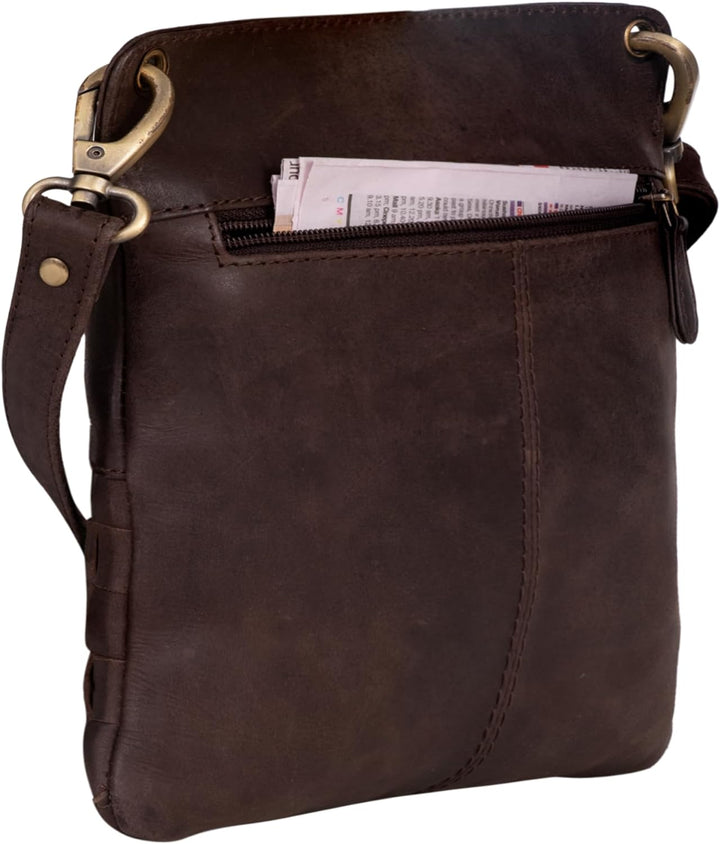 STILORD 'Sophie' Schultertasche Damen klein Leder Handtasche moderne Umhängetasche geflochten Freize