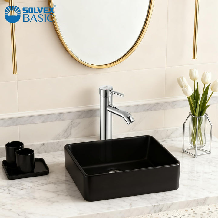 SOLVEX Waschbecken Armaturen, Wasserhahn Bad, Edelstahl Waschtischarmatur, Mischbatterie Waschbecken