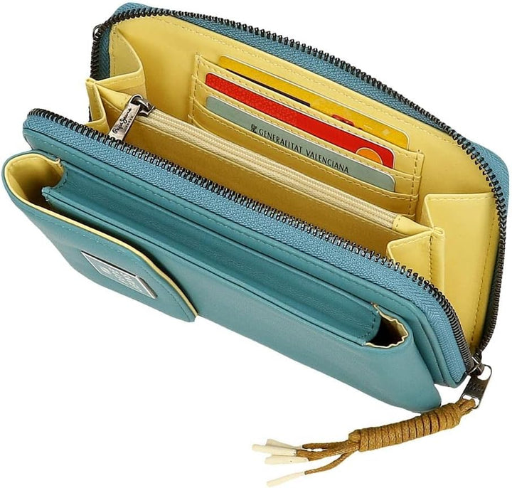 Pepe Jeans Bea Umhängetasche Handyhalter Blau 11x17,5x2,5 cm Kunstleder Bandolera Portamóvil Blau, B