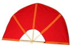 Aufgussfächer PLUS in rot/orange von Saunagut, Bezug abnehmbar und waschbar, Durchmesser im aufgekla