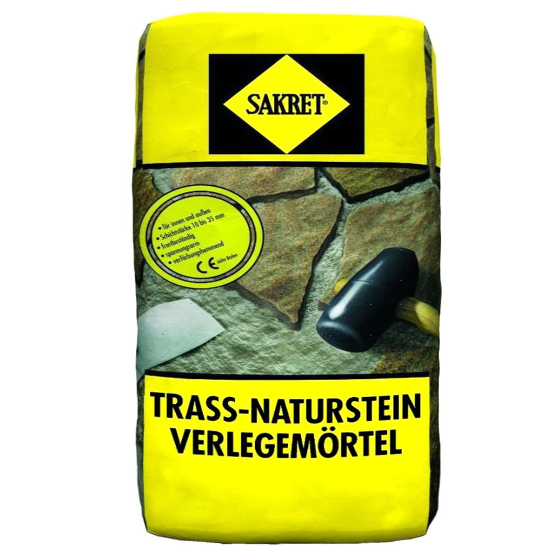 25Kg Trass-Naturstein-Verlegemörtel TNV Trassmörtel für Natursteine aussen + innen SAKRET