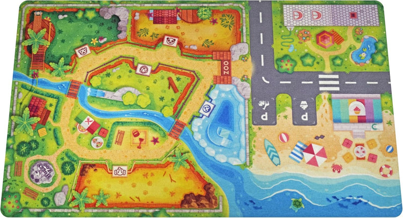 HuggyPlay Spielteppich Zoo Kinderteppich 90 x 150 cm, Zoo
