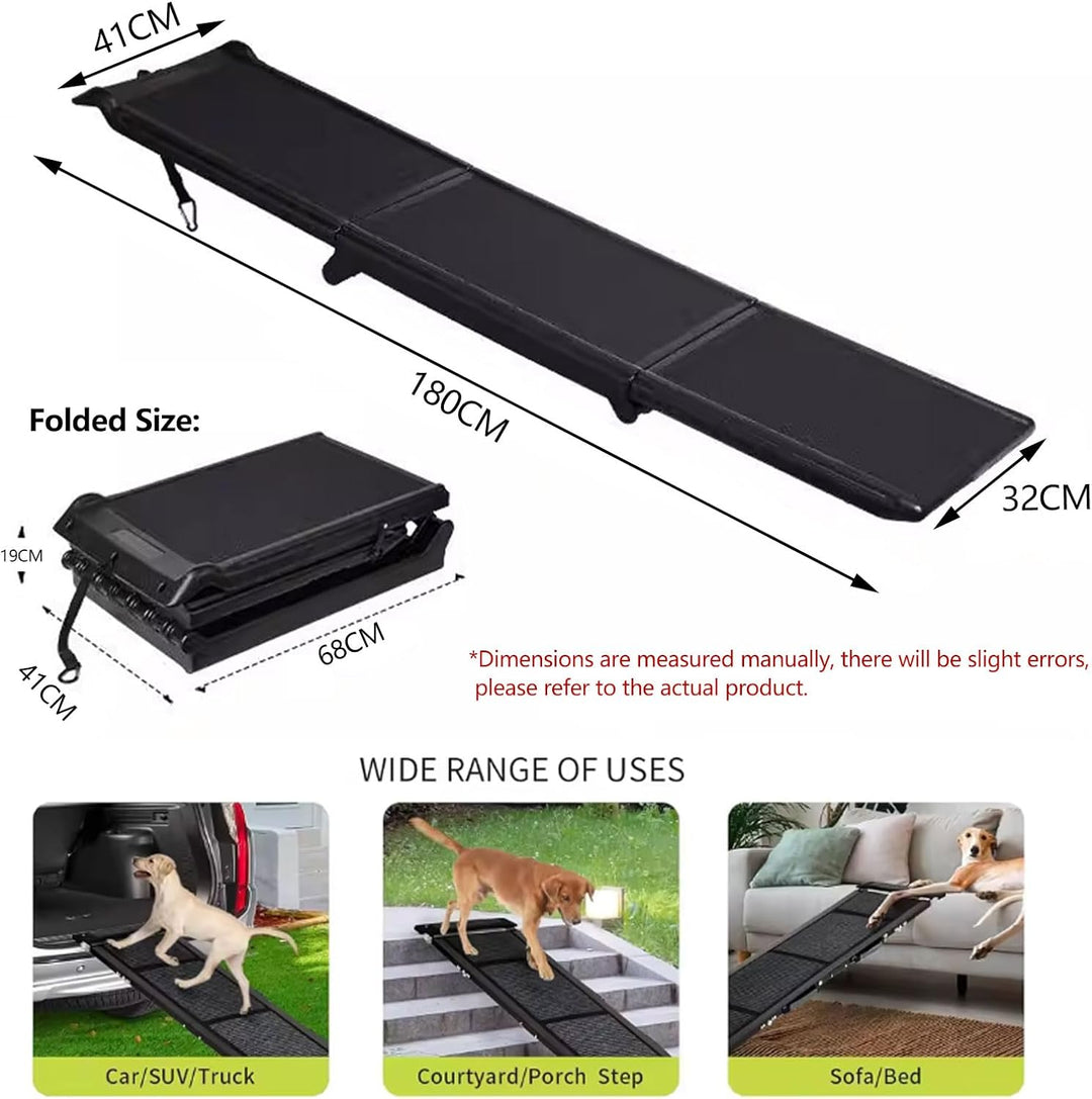 Yinian Hunderampe Auto Klappbar Hundetreppe Haustiertreppe 180cm rutschfest Hunderampen bis zu 75 Kg