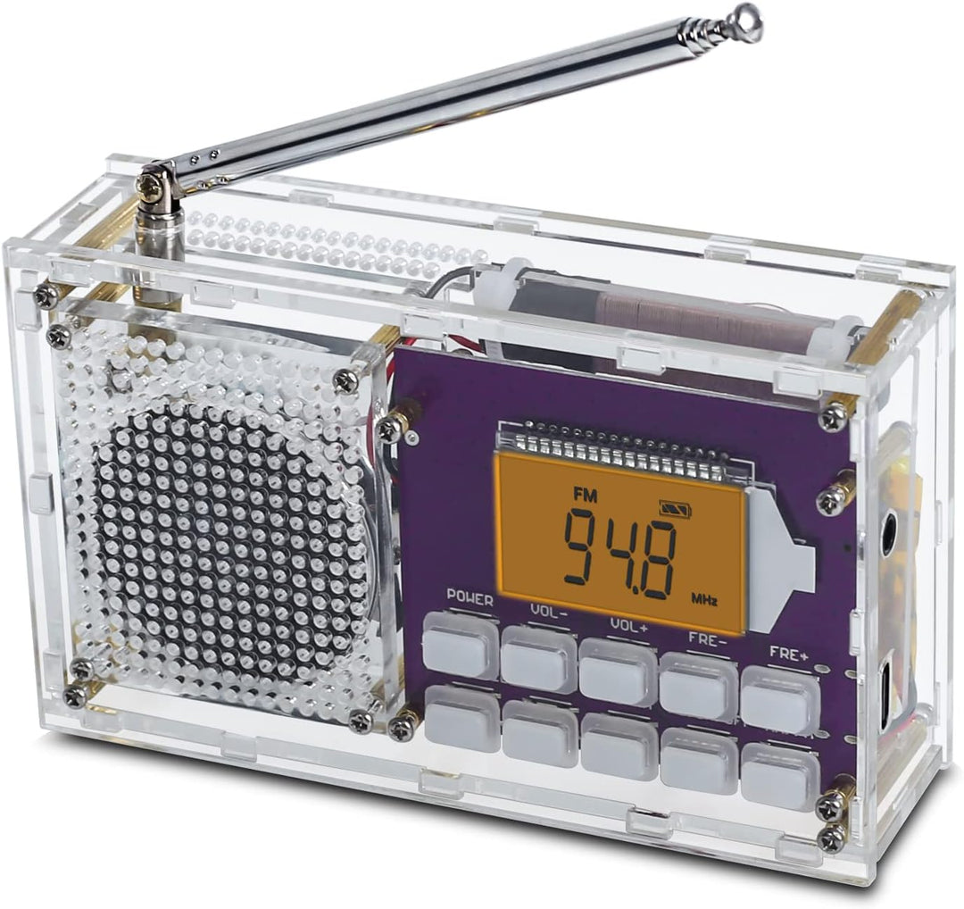 DONGKER Drahtloser FM-Radio Bausatz mit Uhr und Memory Funktion - Perfekt für Lötprojekte, DIY Elekt