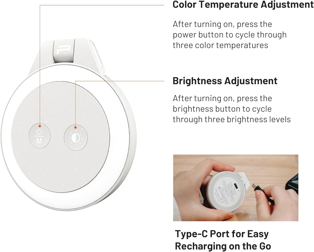 PGYTECH MagGlow Magnetisches Handy-Fülllicht, MagSafe Selfie-Licht, Tragbares Magnet-LED-Ringlicht m