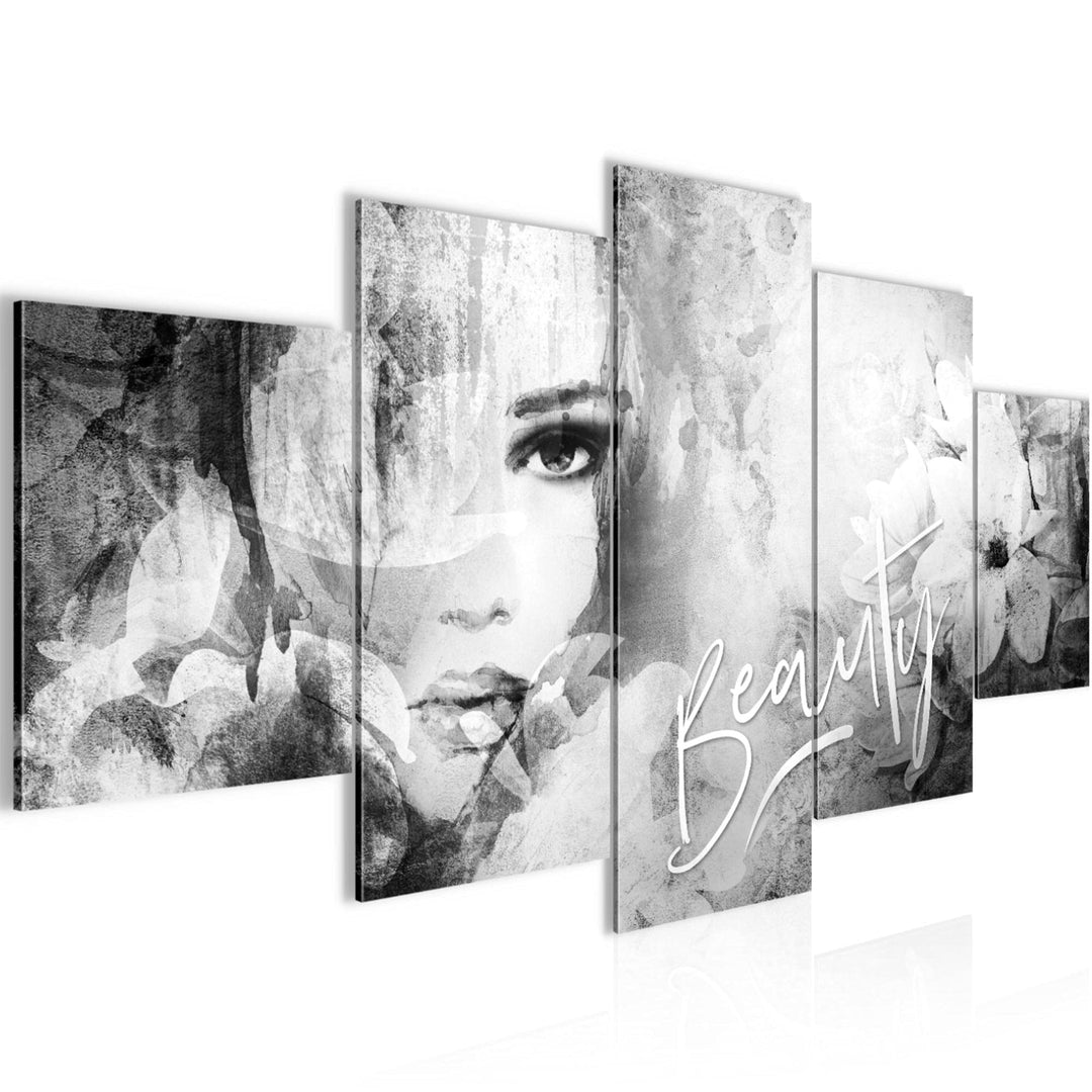 Runa Art Wandbilder Blumen Vintage 5 Teilig Bild auf Vlies Leinwand Deko Wohnzimmer Frau Bunt 039352