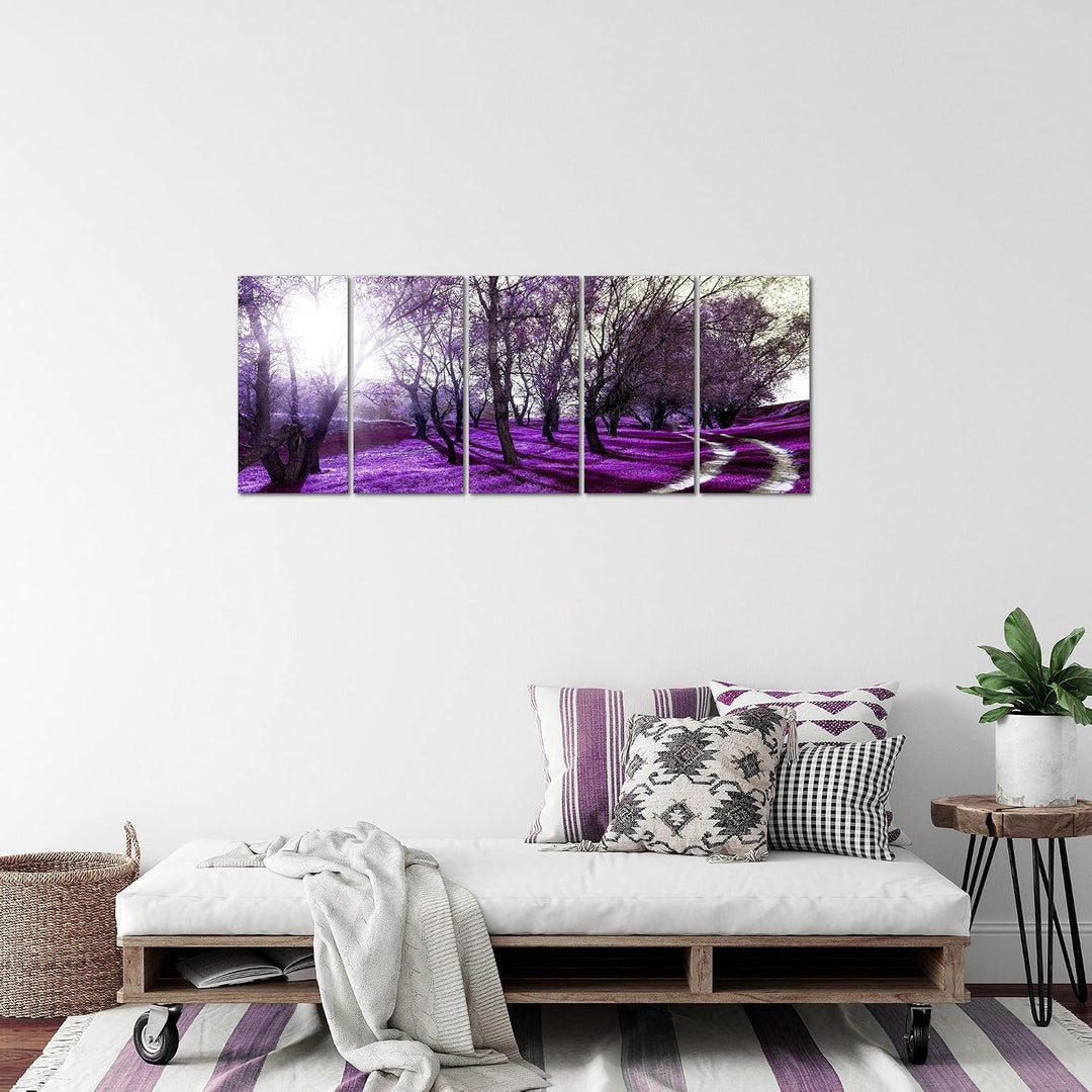 Runa Art Bild Wald Landschaft Wandbilder auf Vlies Leinwand 5 Teilig Wanddekoration Schlafzimmer Woh
