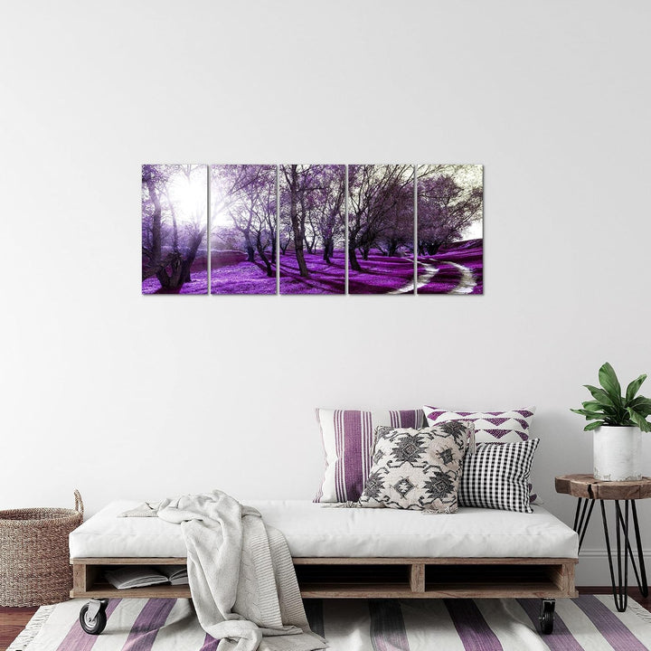 Runa Art Bild Wald Landschaft Wandbilder auf Vlies Leinwand 5 Teilig Wanddekoration Schlafzimmer Woh