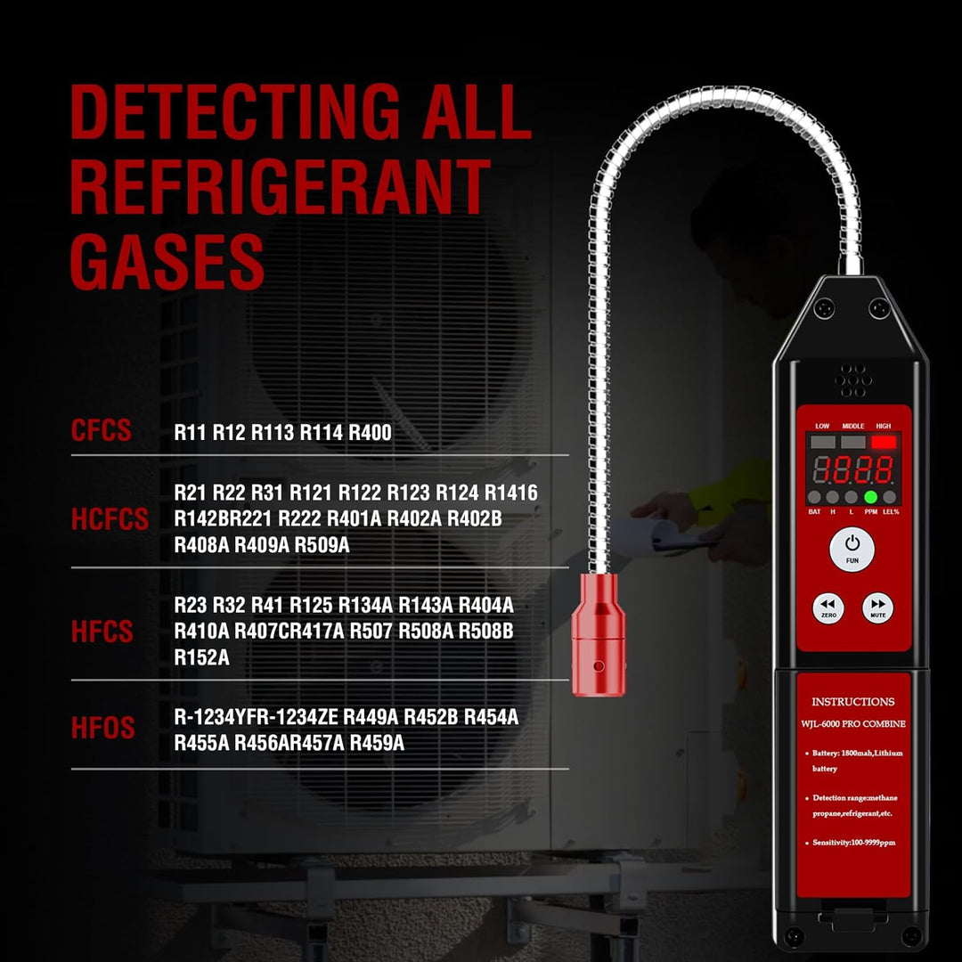 ThermElc WJL-6000 PRO Refrigerant Kältemittel Gas Leck Detektor, HVAC-Lecksucher, Freon-Sniffer, tra