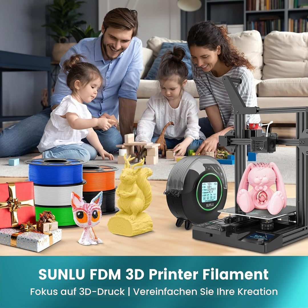 SUNLU PLA Filament 1.75mm,Sauber Gewickelt 3D Drucker Filament PLA 1.75mm,Massgenauigkeit +/- 0,02mm