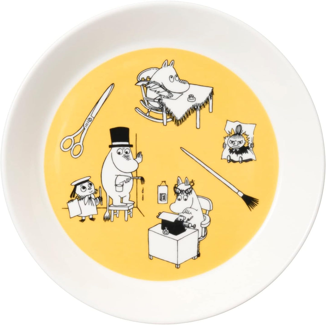 Arabia Moomin Teller-Set Office & Winternacht, aus Vitroporzellan, 2 teilig, Masse: 19,6 x 2,7 cm, 1