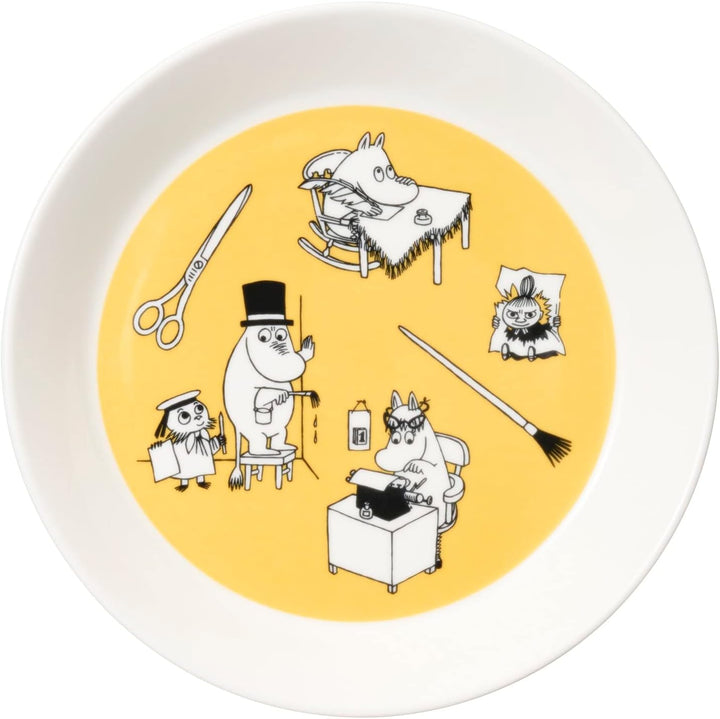 Arabia Moomin Teller-Set Office & Winternacht, aus Vitroporzellan, 2 teilig, Masse: 19,6 x 2,7 cm, 1