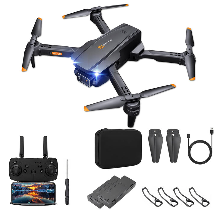 Drohne mit Kamera 4K für Anfänger, Kinder und Erwachsene, Mini Drohne mit WiFi, 2 Akkus, Ein-Knopf S