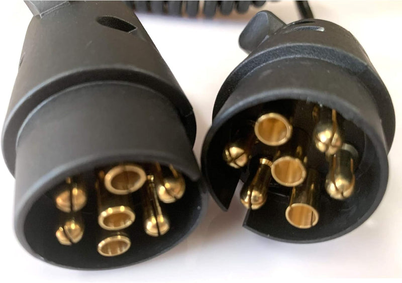Adapter Stecker Spiralkabel 7 Polig auf 7-polig Adapterkabel Anhänger Verlängerungskabel 2m männlich
