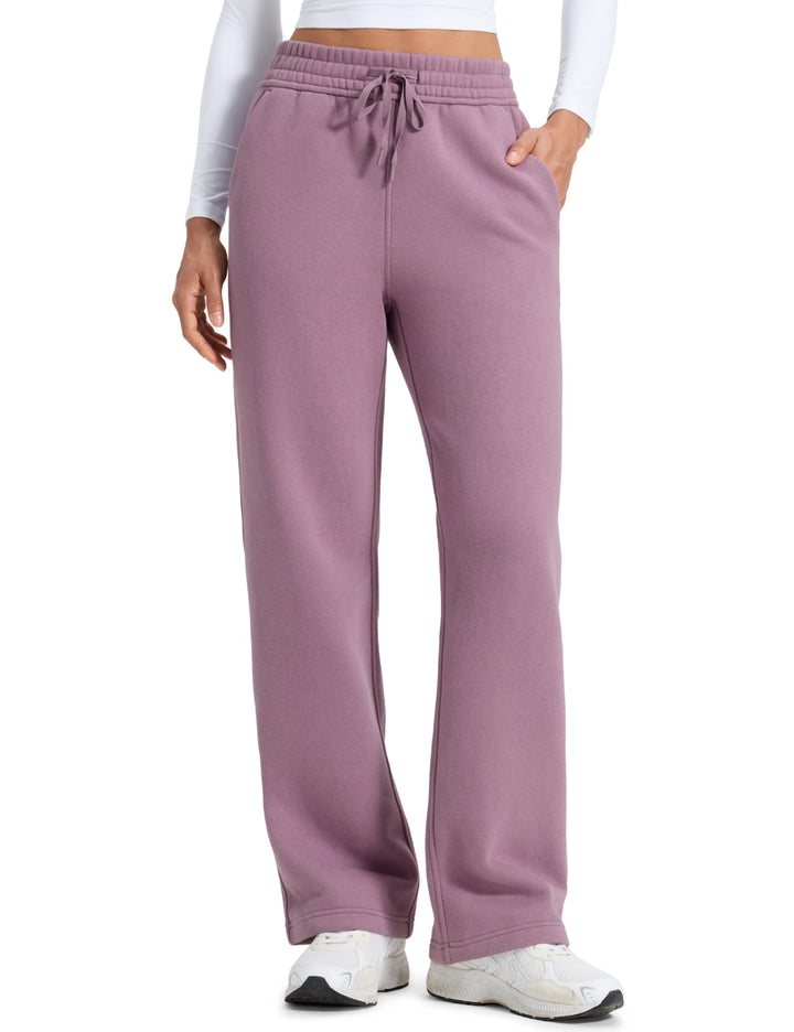 CRZ YOGA Damen Jogginghose Gefütterte Baumwolle Hohe Taille Joggers Soft Freizeithose Winter Lounge