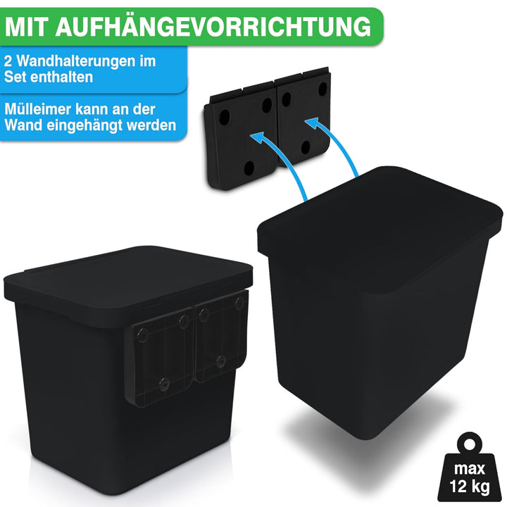 YourCasa® Mülleimer 2 Fächer [20L] im exklusiven Design Mülltrennsystem - Mülleimer Küche mit Deckel
