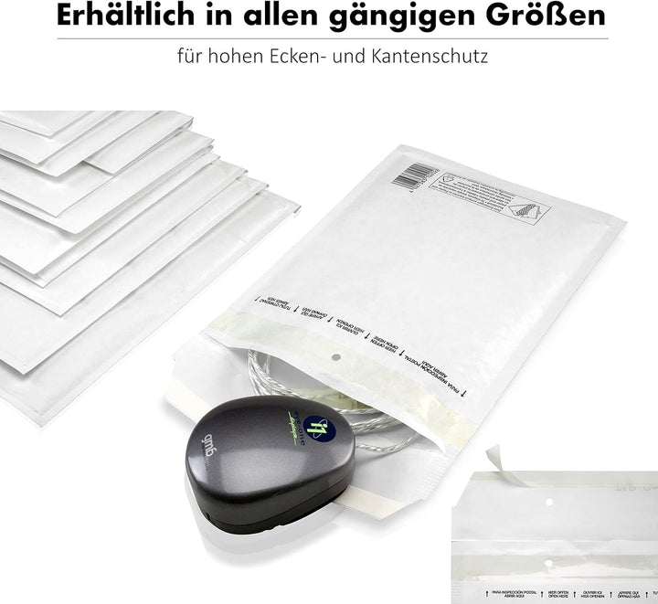 WPTrading - 400 Stück Luftpolstertaschen A5 200 x 275 mm Gr.4 (D) weiss selbstklebend - Kraftpapier