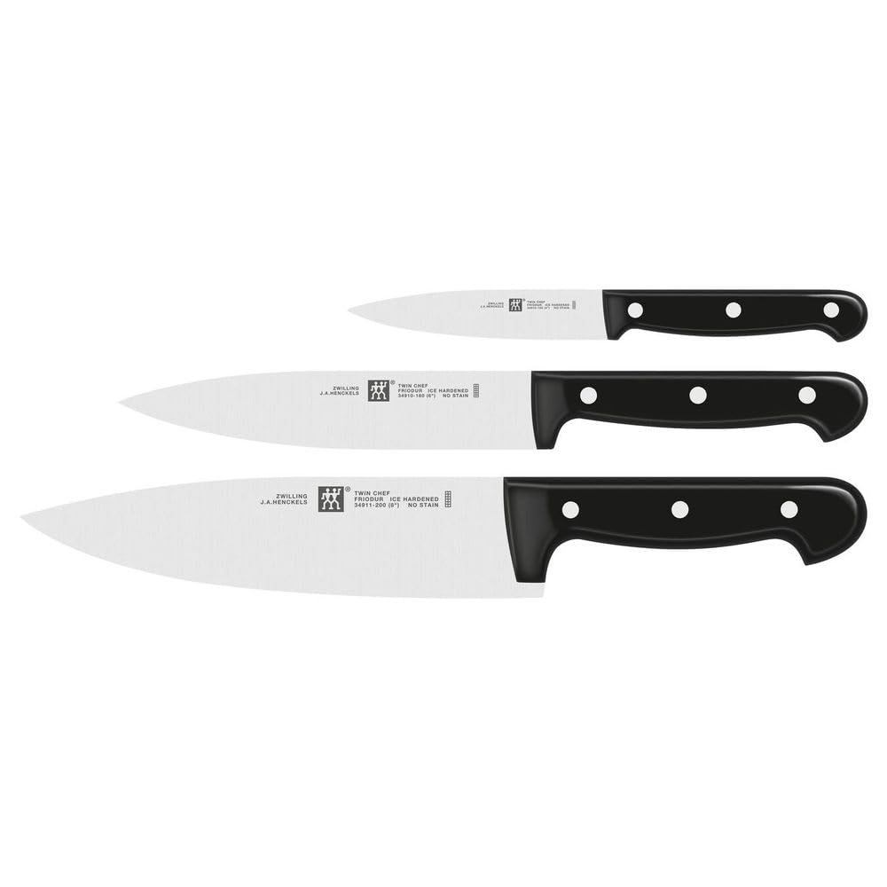 ZWILLING Messer-Set, 3-tlg., Spick-/Garniermesser, Kochmesser, Fleischmesser, Rostfreier Spezialstah