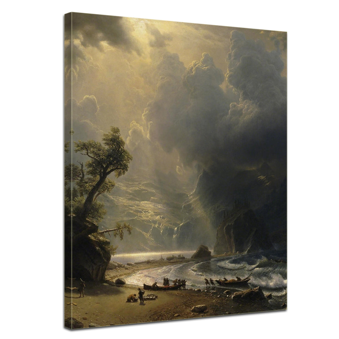 Bilderdepot24 Bild auf Leinwand | Albert Bierstadt Puget Sound on the Pacific Coast in 60x80 cm als