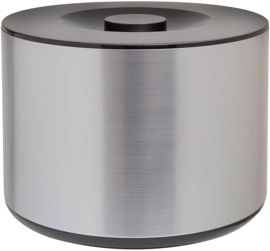BARCRAFTERS Grosser Eiswürfelbehälter 10 Liter in gebürsteter Aluminiumoptik | Eisbox mit Deckel 3-t