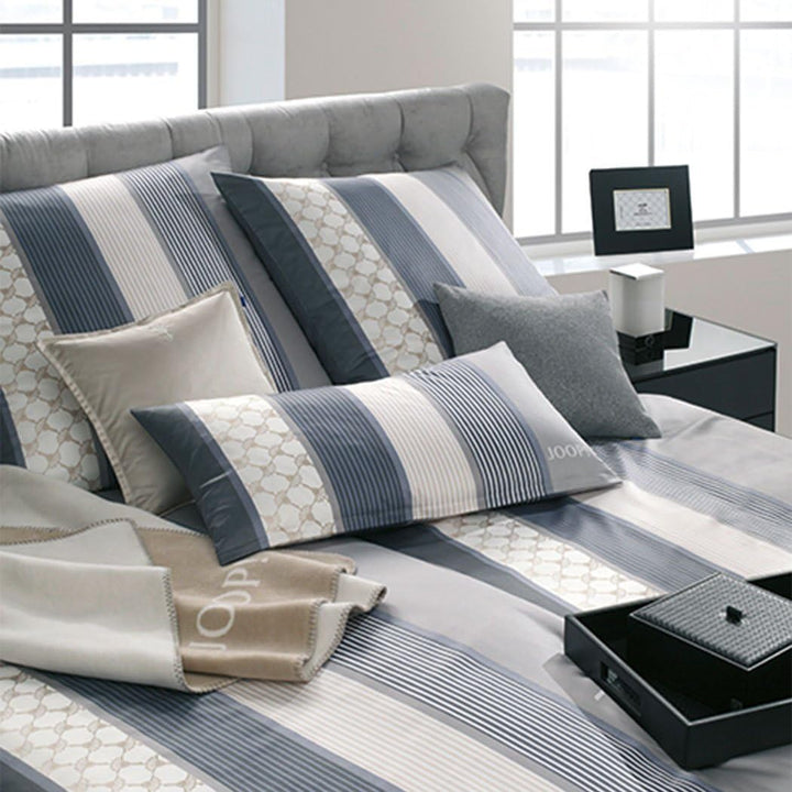 Joop! Bettwäsche Cornflower Stripes | 9 deep Coal - 155 x 200 cm