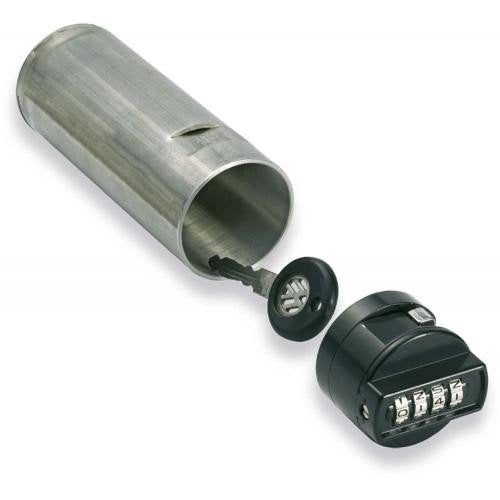 Kruse PZ Schlüsselsafe Code | Rohrtresor | Zahlenschloss | hochwertiger Edelstahl | 51mm | Silber oh