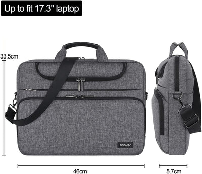 DOMISO 17 Zoll Wasserdicht Laptop Tasche Aktentasche Schultertasche Notebooktasche Business für 17-1