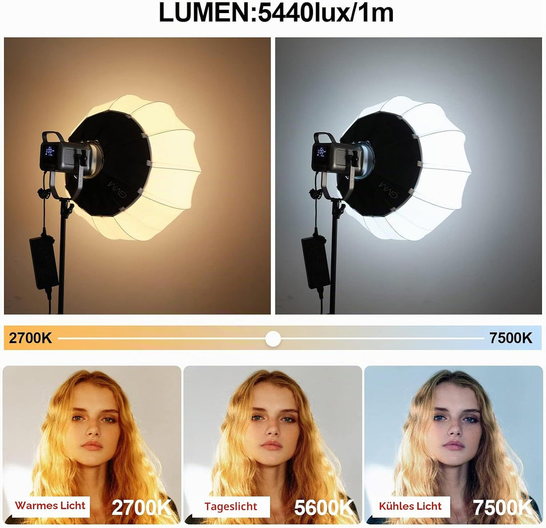 GVM 150W RGB Videoleuchte mit Softbox, 2700K~7500K Fotografie Dauerlicht, led Video Beleuchtung mit