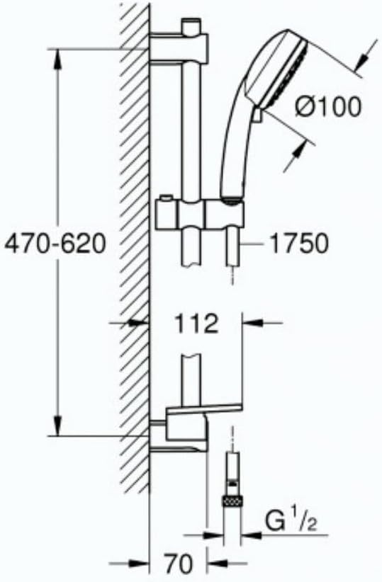 GROHE Vitalio Comfort 100 | Brausestangenset 2 Strahlarten | chrom | 26398000
