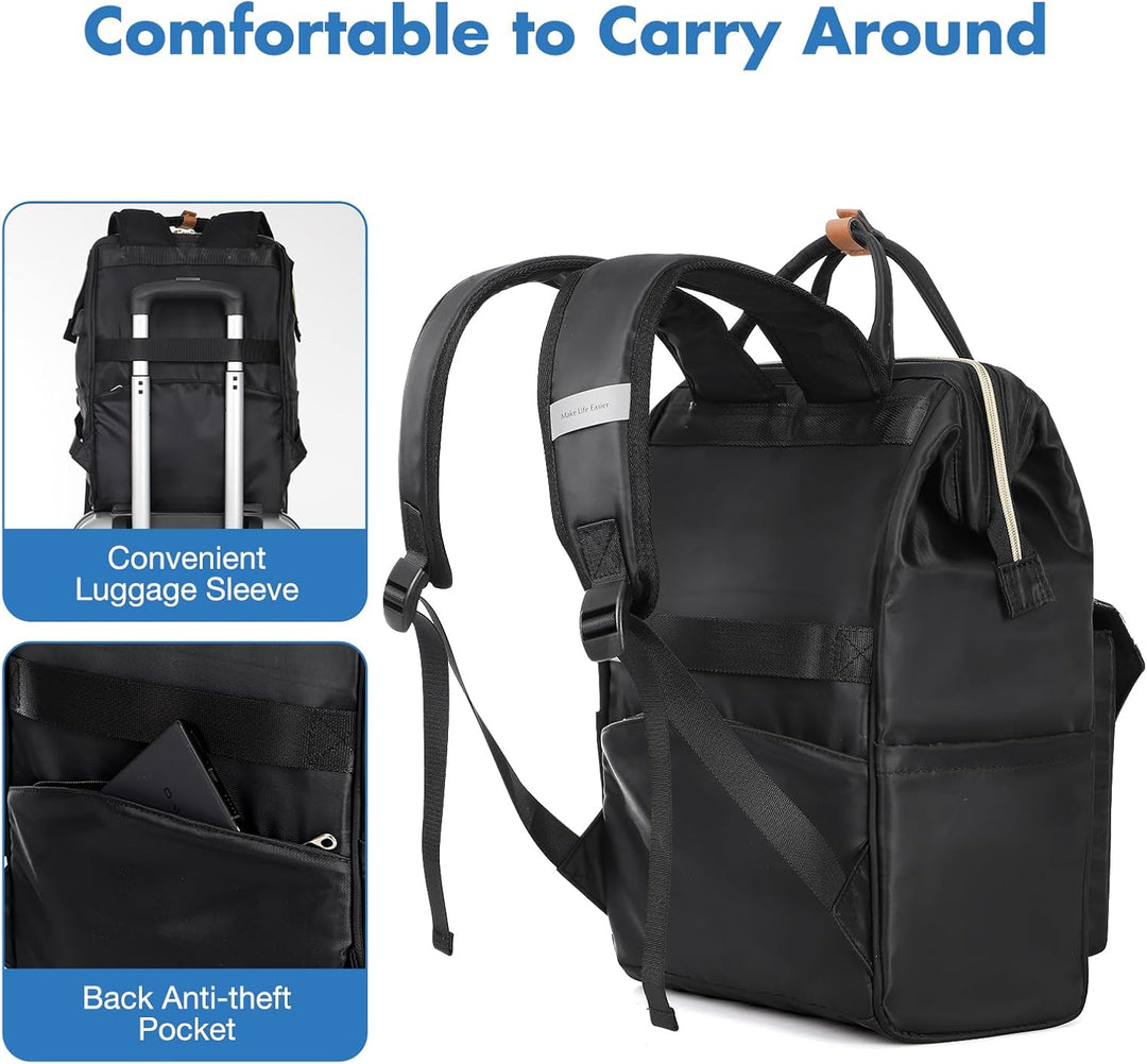 Lekesky Rucksack Damen Rucksack 15,6 Zoll Schulrucksack Daypack mit Anti Diebstahl Tasche für Reisen