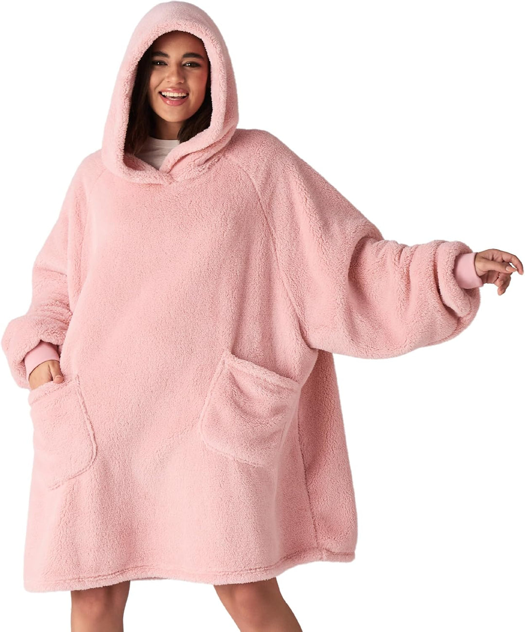 BEDSURE Hoodie Decke mit Ärmeln - Kuschelpullover als Geschenke für Frauen - Übergrosser Tragbare De