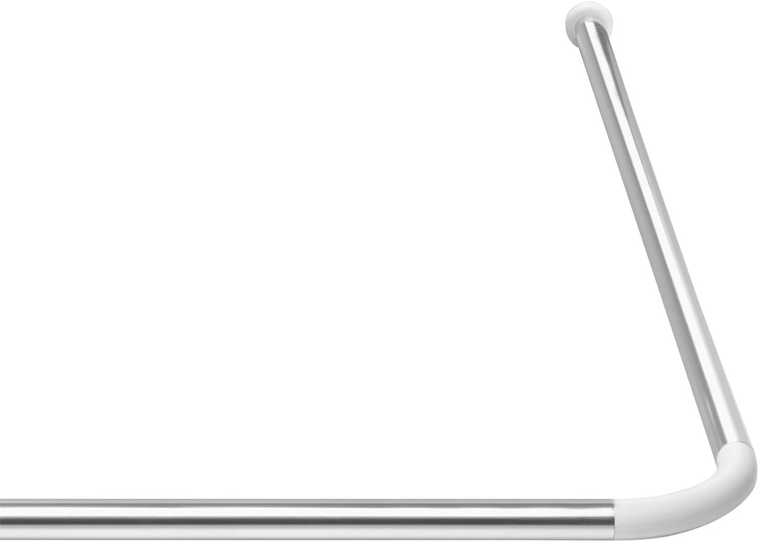 RIDDER 159500 Winkelstange, Universalwinkelstange, Duschvorhangstange, Ø 20 mm, Aluminium, poliert Ø