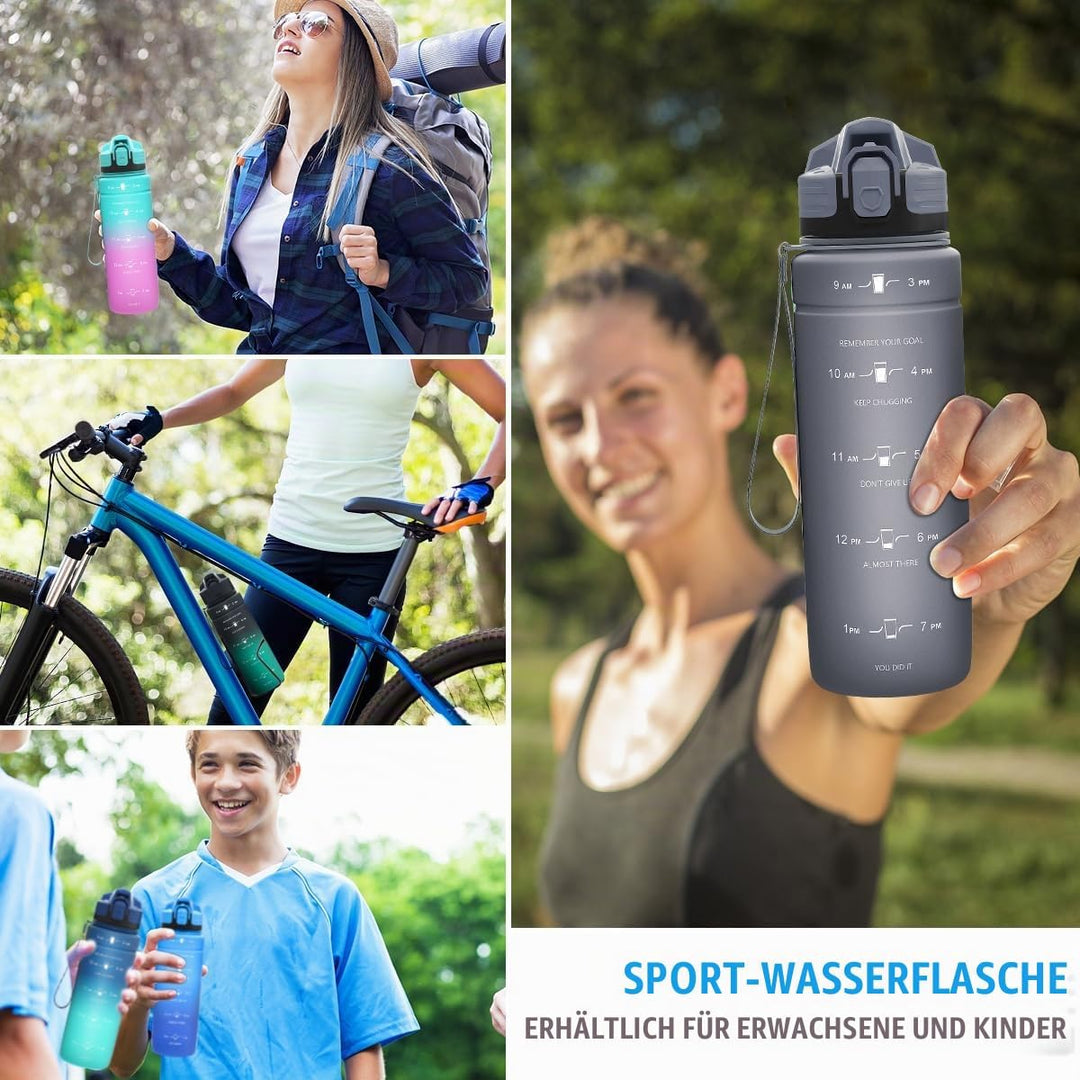 Trinkflasche 1L/500ml/ 700ml/1500ml Sportflasche, BPA-frei Tritan Trinkflasche Sport Auslaufsicher m