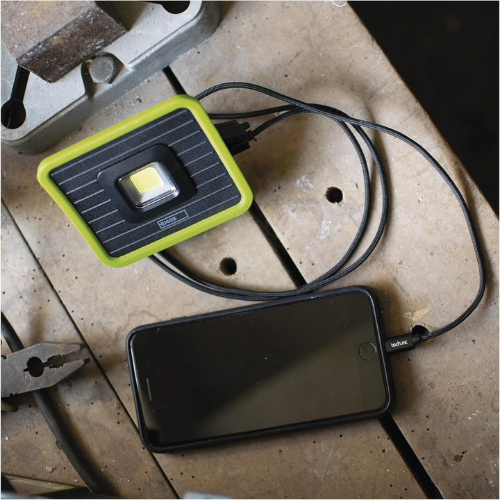 EMOS Mini-LED-Strahler, aufladbarer Baustrahler mit Powerbank, wasserdicht, max. 1000 lm, 40m Leucht