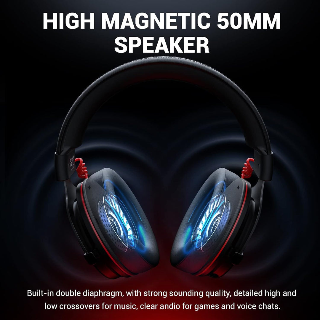 EKSA Gaming Headset, 7.1 Surround Sound PC Headset mit Noise Cancelling Mikrofon, USB & 3,5 mm Audio
