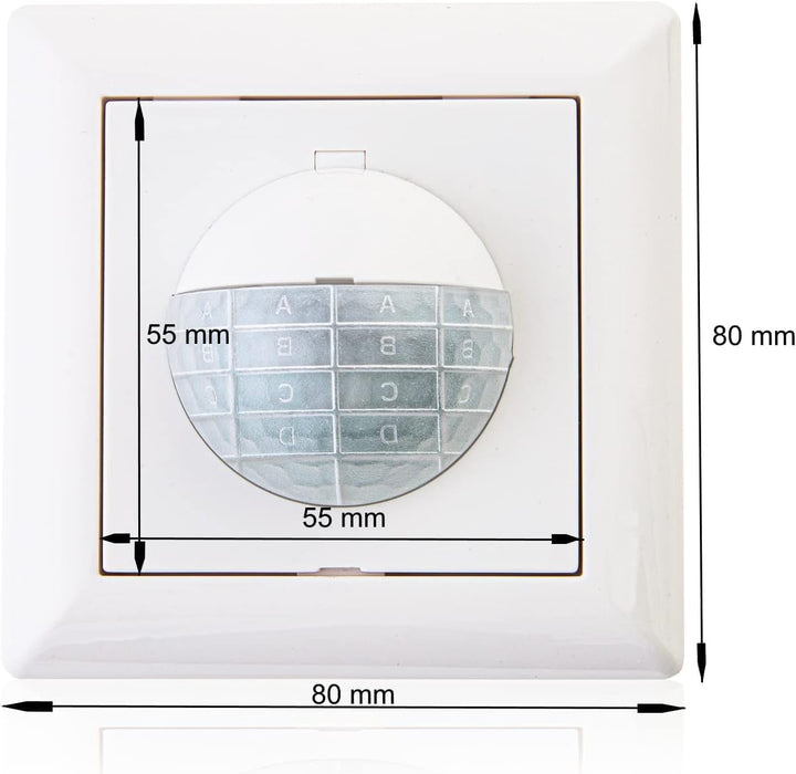 HUBER Motion 15R PIR Bewegungsmelder 190° für Innen I Unterputz Bewegungsmelder - Motion Sensor mit