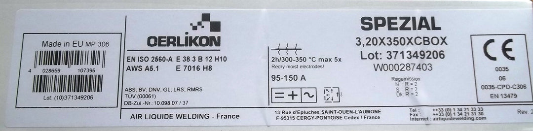 Stabelektrode Oerlikon Spezial 3.2x350mm 125 Stück