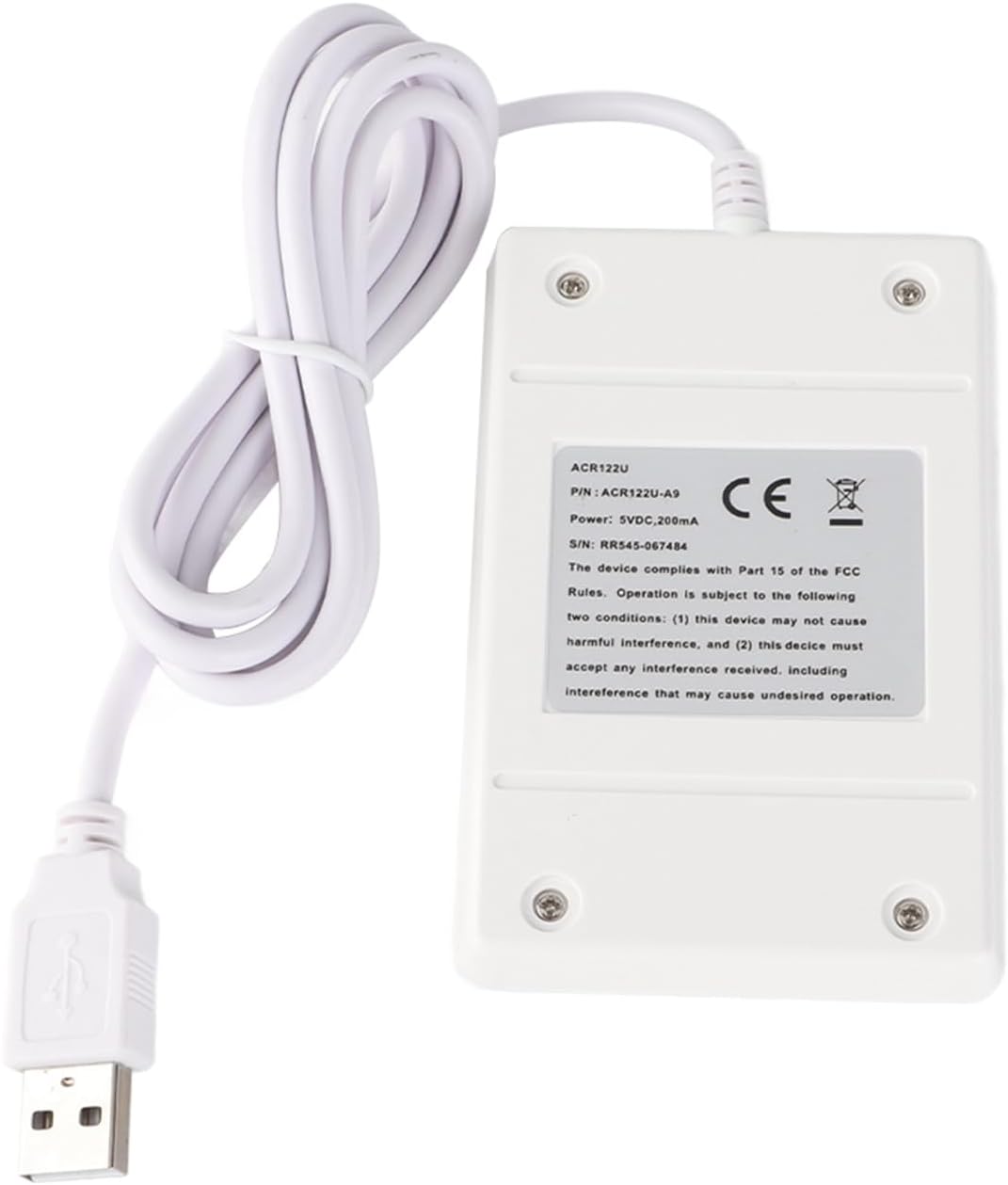 ACS, ACR122U, NFC-Lesegerät, kontaktlos, USB, 13,56 MHz, Farbe: Pearl White