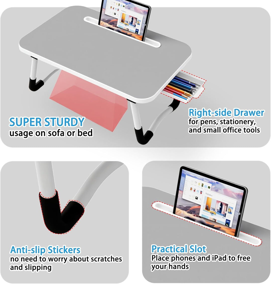 Laptop Bed Desk - Small Laptoptisch für Frühstück im Bett, Arbeitszimmer, Büroarbeit, Gaming, Schrei