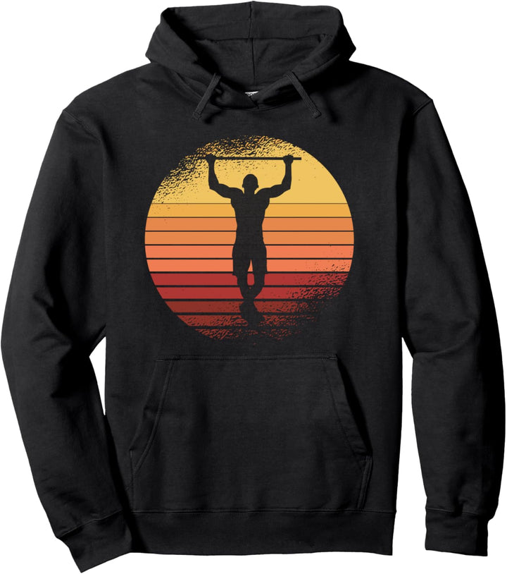 Klimmzug Retro Calisthenics Krafttraining Calisthenic Park Pullover Hoodie