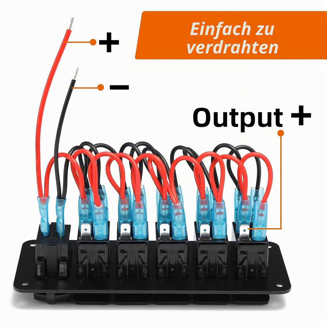 12V/24V Schalter Panel Schaltpanel, Dual-USB-Ladegerät 4.8A LED Voltmeter, Zigarettenanzünder 5 Kipp